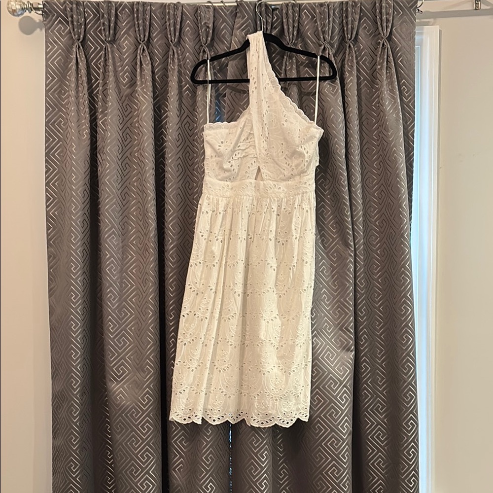 French Connection White One Shoulder Dress